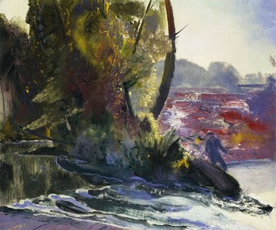 Fisherman and Stream, 1920 tekijältä George Wesley Bellows