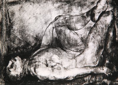 Mies selässä, alaston, n.1916 tekijältä George Wesley Bellows