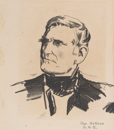 Miehen muotokuva, n. 1922 (litoliitu paperille) tekijältä George Wesley Bellows
