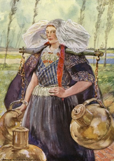 Zeeland Milkmaid (värinen lito) tekijältä George Wharton Edwards