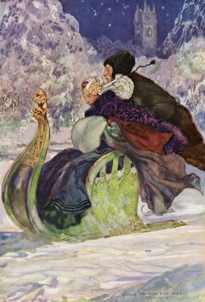 Antiikkinen työntöreki, Friesland (värilitho) tekijältä George Wharton Edwards