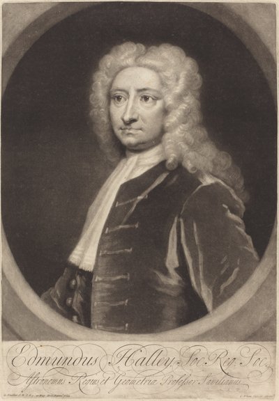 Edmund Halley tekijältä George White after Sir Godfrey Kneller