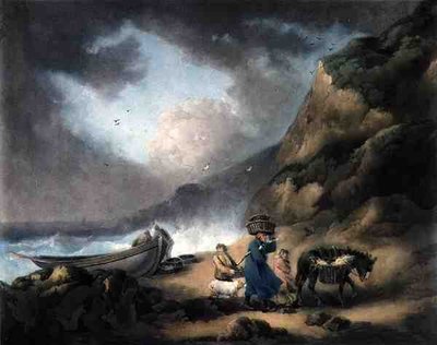 Kalastajat, kaiverrus James Ward (1769-1859), pub. kirjoittanut J.R. Smith, 1793 (mezzotint-kaiverrus) (pari 125518) tekijältä George after Morland