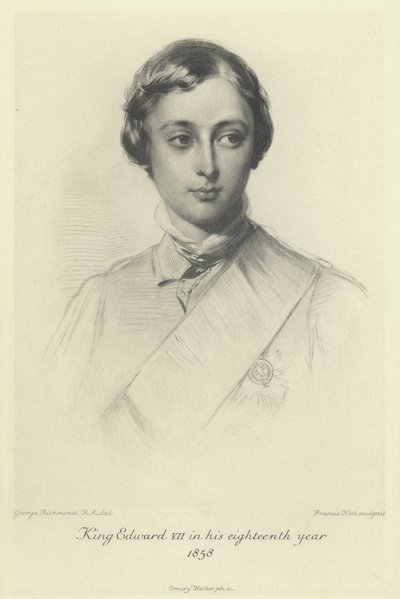Walesin prinssi, tuleva kuningas Edward VII, 18. vuotiaana 1858 tekijältä George after Richmond