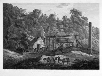 Näkymä hiilikaivon suulta lähellä Broseleyta Shropshiressa, kaivertanut Francis Chesham (1749-1806) 1788 tekijältä George after Robertson