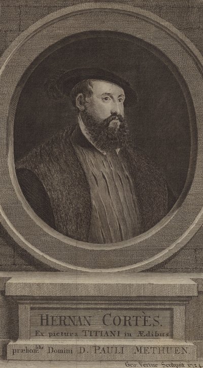 Hernan Cortes, espanjalainen valloittaja tekijältä George after Vertue