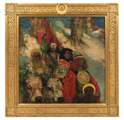 Druidit - Mistelin tuomisesta sisään tekijältä George and Hornel Edward A. (1864 1933) Henry