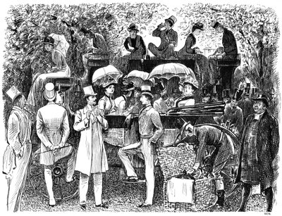 Muisto Lords Cricket Ground Eton vs Harrow, 1878 1891 tekijältä George du Maurier