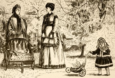 Sarjakuva nimeltä "Perintö vai visionisti?". Kuvittanut George du Maurier (1834-1896), ranskalais-brittiläinen sarjakuvapiirtäjä ja kirjailija tekijältä George du Maurier
