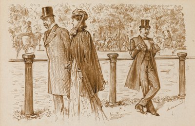 En Passant: Se on Bounderson, eikö niin? Hänen olisi pitänyt hukkua pentuna!, Punch Magazine, 23. heinäkuuta 23. 1892 (kynä ja seepiamuste paperilla) tekijältä George du Maurier
