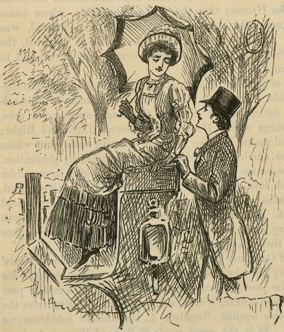 Flirttailu. George du Maurierin (1834-1896) kuvitus, julkaistu 1882. tekijältä George du Maurier