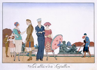 Liittoutuneet Versaillesissa, kaiverrus Henri Reidel tekijältä Georges (after) Barbier