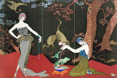 The Fashion for Lacquer, kaiverrus Henri Reidel tekijältä Georges (after) Barbier