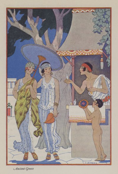 Hajuveden romantiikka: Muinainen Kreikka (väri litho) tekijältä Georges (after) Barbier
