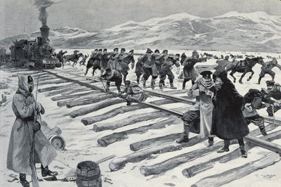 VENÄJÄ. Baikal-järven ylitys (kaiverrus). tekijältä Georges (after) Conrad