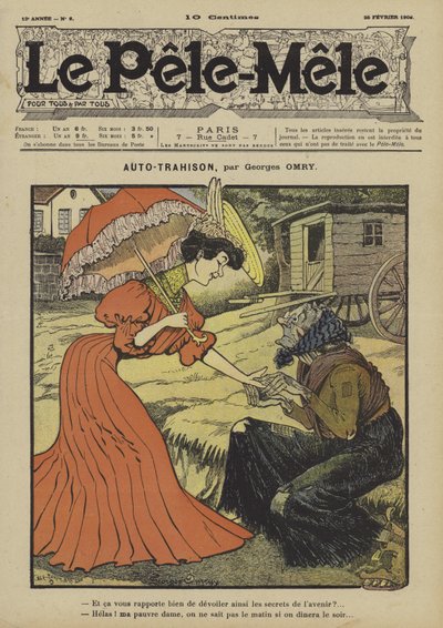 Itsepetos. Le Pele-Mele -lehden kuvitus, 1906 tekijältä Georges Antonin Henri Mory