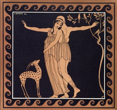 Balettikohtaus Tamara Karsavinan (1885-1978) kanssa 1914 (pokuorokuva) tekijältä Georges Barbier
