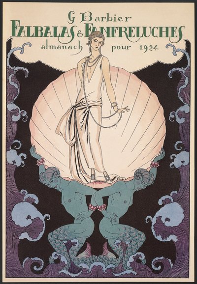 Falbalas et Fanfreluches, Almanakka vuodelle 1924, etukansi, George Barbier, painatus tekijältä Georges Barbier