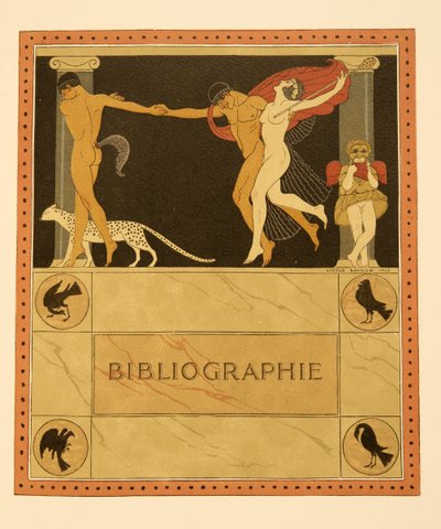 Kuvitus Les Chansons de Bilitisistä, Pierre Louys, pubi. 1922 (stensiiliprintti) tekijältä Georges Barbier