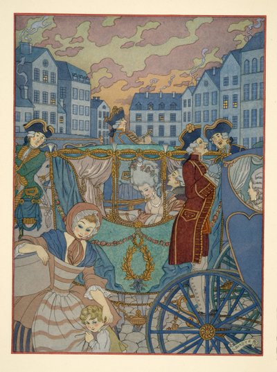 Kuvitus Pierre Choderlos de Laclosin (1741-1803) pubista "Les Liaisons Dangereuses". 1934 (stensiiliprintti) tekijältä Georges Barbier