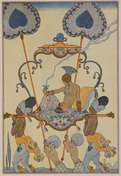 Intia. Pentueessa kuljetettu persoona. tekijältä Georges Barbier