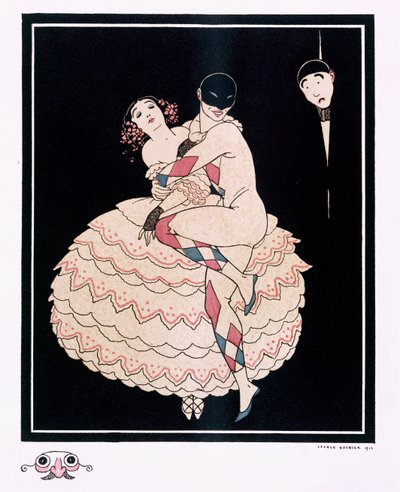 Karsavina, pubi. 1914 (väri litho) tekijältä Georges Barbier