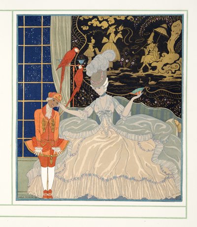 Kreivitär Personages de Comedien pubista. 1922 (stensiiliprintti) tekijältä Georges Barbier