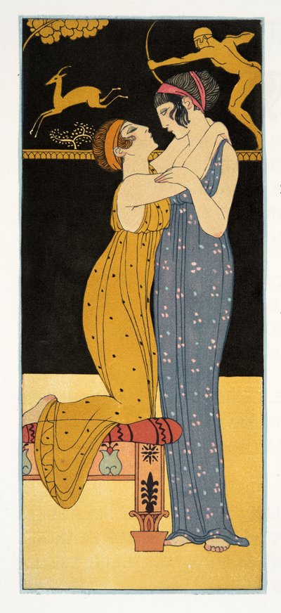 Desire, kuvitus Les Chansons de Bilitisistä, Pierre Louys, pub. 1922 (stensiiliprintti) tekijältä Georges Barbier