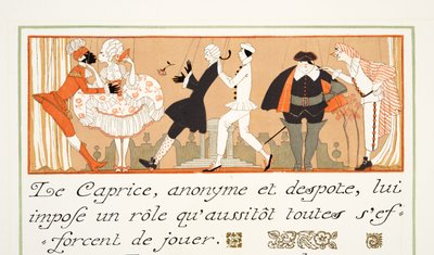Le Caprice, Personages de Comedien pubista. 1922 (stensiiliprintti) tekijältä Georges Barbier