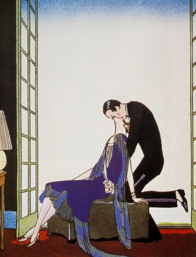 Tuli, George Barbierin (1882-1932) litografia, teoksista Falbalas et Fanfreluches, Almanach des Modes Presentes, Passees et Futures tekijältä Georges Barbier