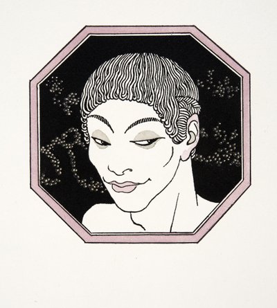 Naiadien hauta, kuvitus Les Chansons de Bilitisistä, Pierre Louys, pub. 1922 (stensiiliprintti) tekijältä Georges Barbier