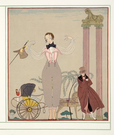 Mademoiselle de Maupin, Personages de Comedien pubista. 1922 (stensiiliprintti) tekijältä Georges Barbier
