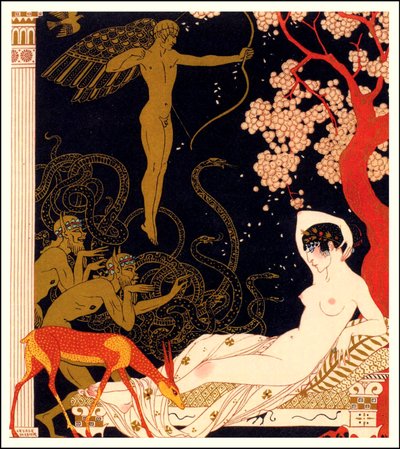 La Belle Helene -juliste (värilitho) tekijältä Georges Barbier