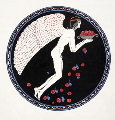 Roses in the Night, kuvitus Les Chansons de Bilitisistä, Pierre Louys, pubi. 1922 (stensiiliprintti) tekijältä Georges Barbier
