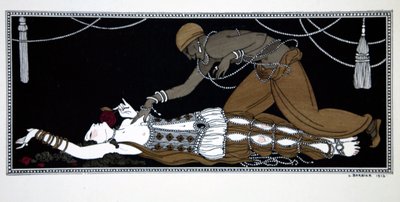 Scheherazade sarjasta "Designs on the dances of Vaslav Nijinsky" (1889-1950). Georges Barbier (1882-1932), Pochoir Print tekijältä Georges Barbier