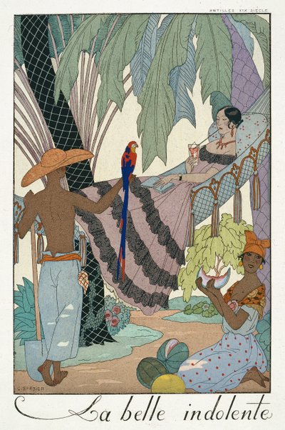 Käyttämätön kaunotar (pochoor print) tekijältä Georges Barbier