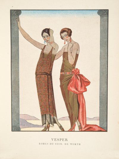 Vesper, muotilautasten kokoelmasta tekijältä Georges Barbier