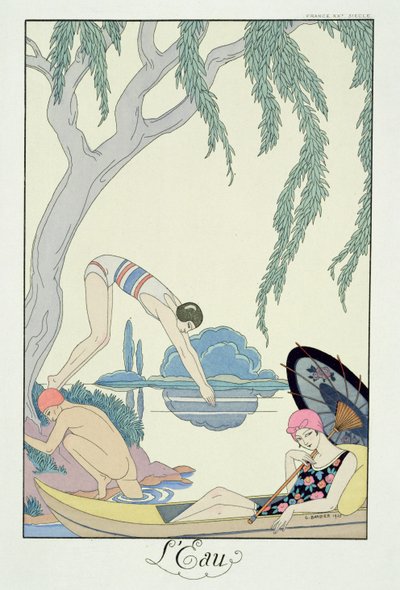 Vesi, "Falbalas and Fanfreluches, Almanac of Present, Past and Future Modes" tekijältä Georges Barbier