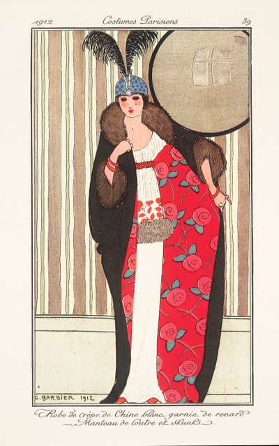 Naisten muotilautanen Journal des Dames et des Modesilta tekijältä Georges Barbier