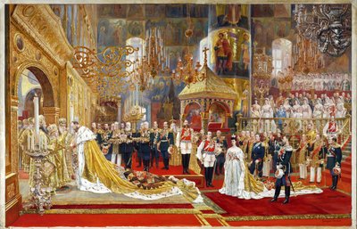 Keisari Aleksanteri III:n ja keisarinna Maria Fedorovnan kruunaus, 1883-1888 tekijältä Georges Becker