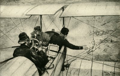 Neljäs käsi suuressa sodassa: Ranskan ilmapartiomiehet työssä, Ensimmäinen maailmansota, 1914-1918, c1920. tekijältä Georges Bertin Scott
