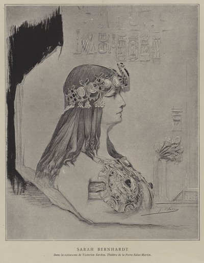 Sarah Bernhardt, ranskalainen näyttelijä tekijältä Georges Clairin