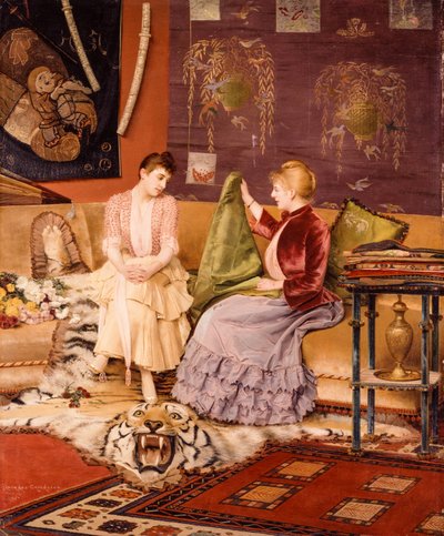 Vaikea päätös (öljy kankaalle) tekijältä Georges Croegaert