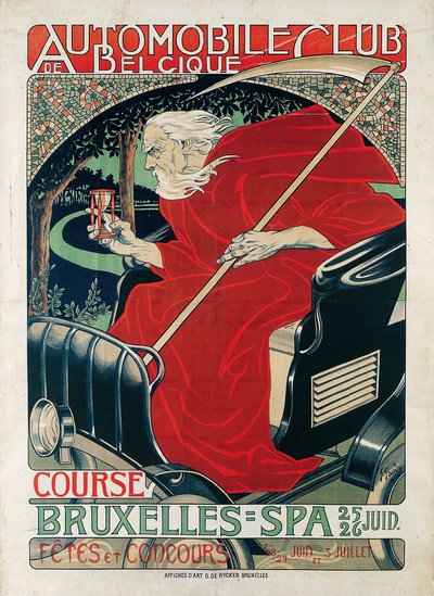 Belgian autoklubi. Race Bryssel - Spa, 1898. tekijältä Georges Gaudy