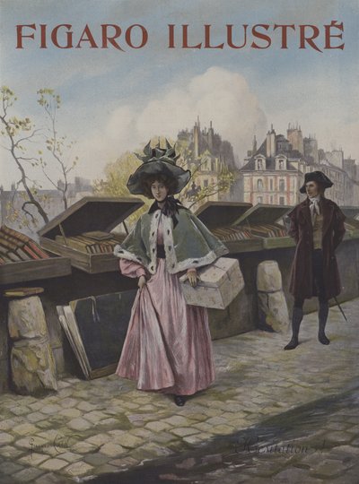 Epäröinti. Le Figaro Illustren kansi, lokakuu 1897 tekijältä Georges Jules Auguste Cain