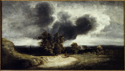 Paysage des environs de Paris, noin 1830 (öljy kankaalle) tekijältä Georges Michel