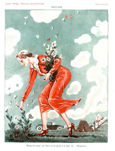 Viikonloppu, kuvitus "La Vie Parisiennesta" tekijältä Georges Pavis