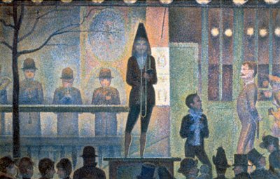 Sirkuksen sivuesitys, 1887-1888 tekijältä Georges Pierre Seurat
