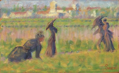Figuurit maisemassa, c. 1883. tekijältä Georges Pierre Seurat