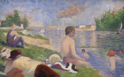 Viimeinen tutkimus uimareille Asnièresissa, 1883 tekijältä Georges Pierre Seurat